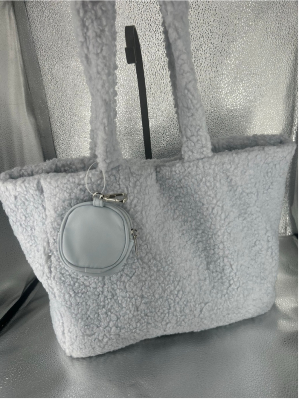 Women's Wild Fable Light Blue Sherpa Tote Bag One Size